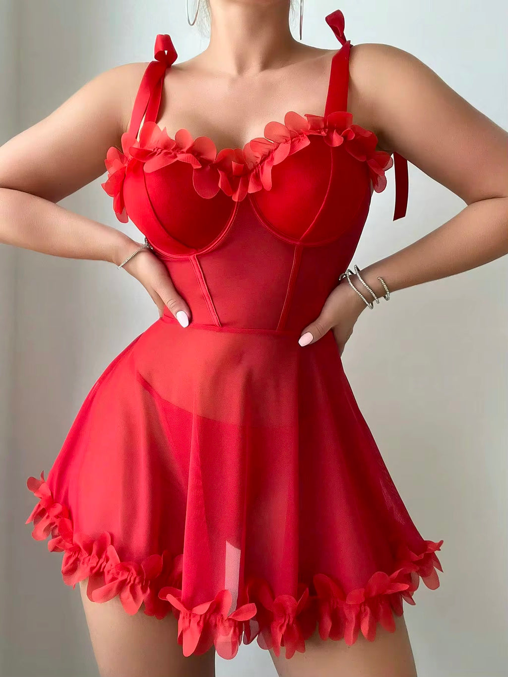 Scarlet Blossom Babydoll