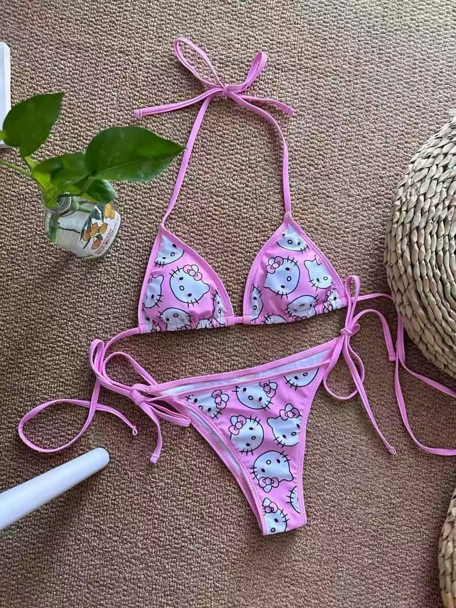Midnight Kitty Bikini Set